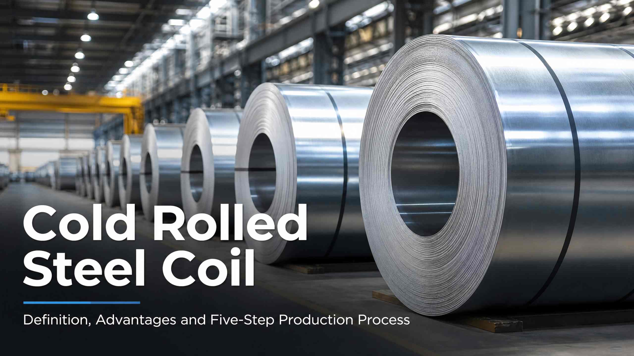 Cold rolled steel coil in factory warehouse